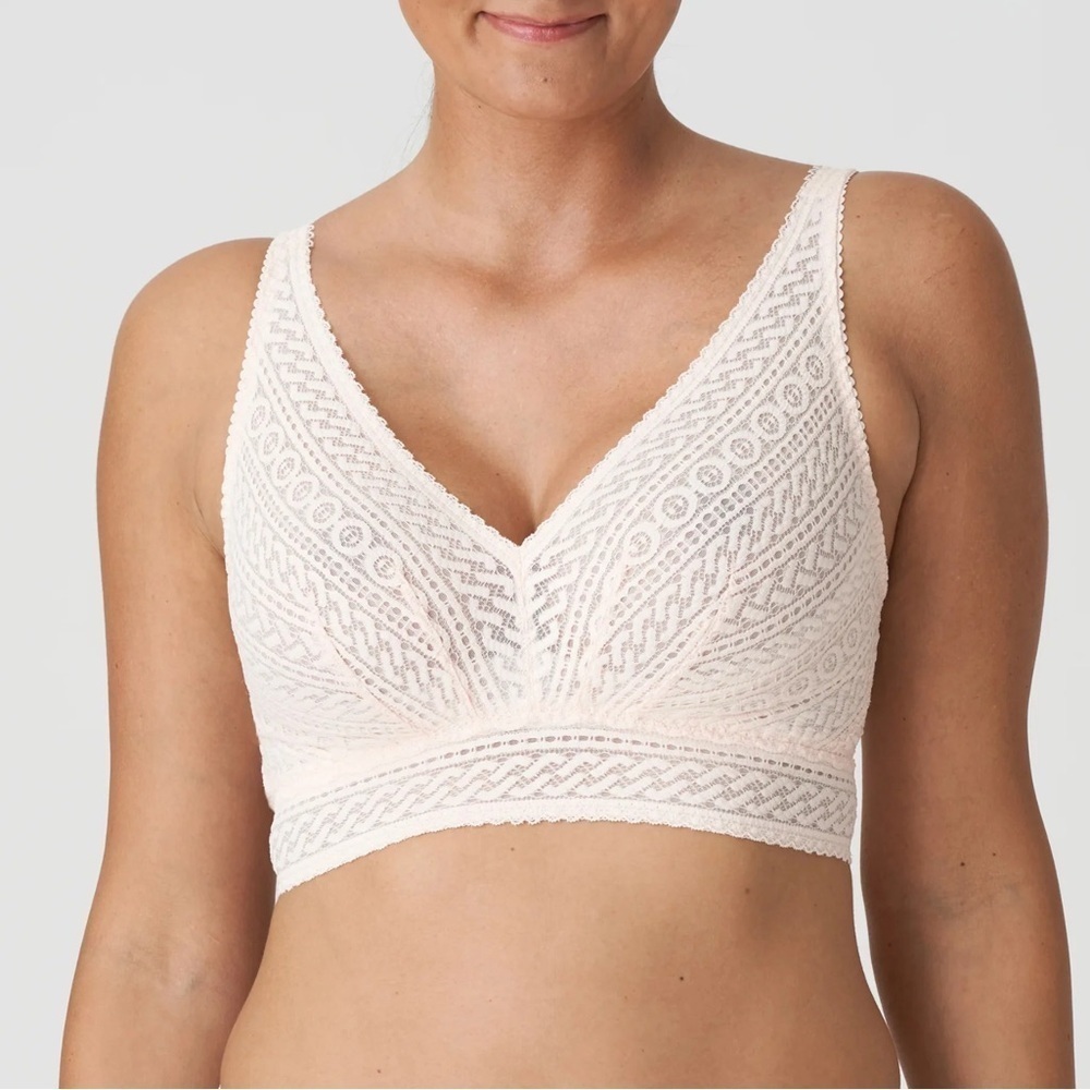PRIMA DONNA Montara Wireless Lace Longline Bra 32D Crystal Pink Bralette